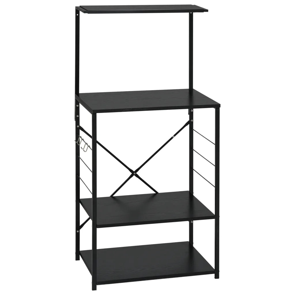 Mobile per Microonde Nero 60x39,6x123 cm Legno Multistratocod mxl 82547