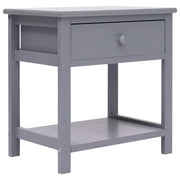 Comodini 2pz-Set di 2 Tavolino da notte Grigi 40x29x42 cm in Legno di Paulonia
