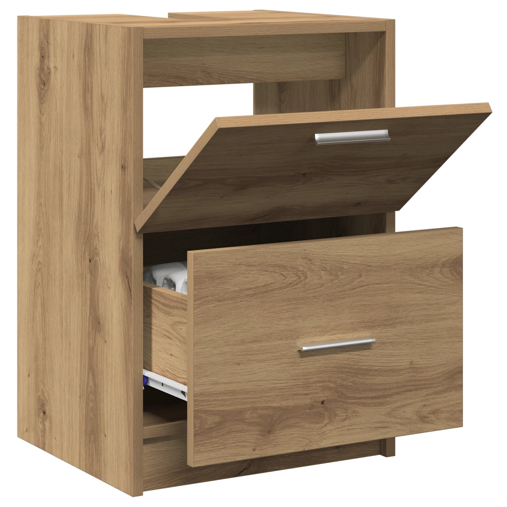 Mobile Lavabo Rovere Artigianale 40x37x59 cm Legno ingegnerizzato