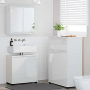 Set di mobili per il bagno con cassetto 3 pcs Bianco Lucido