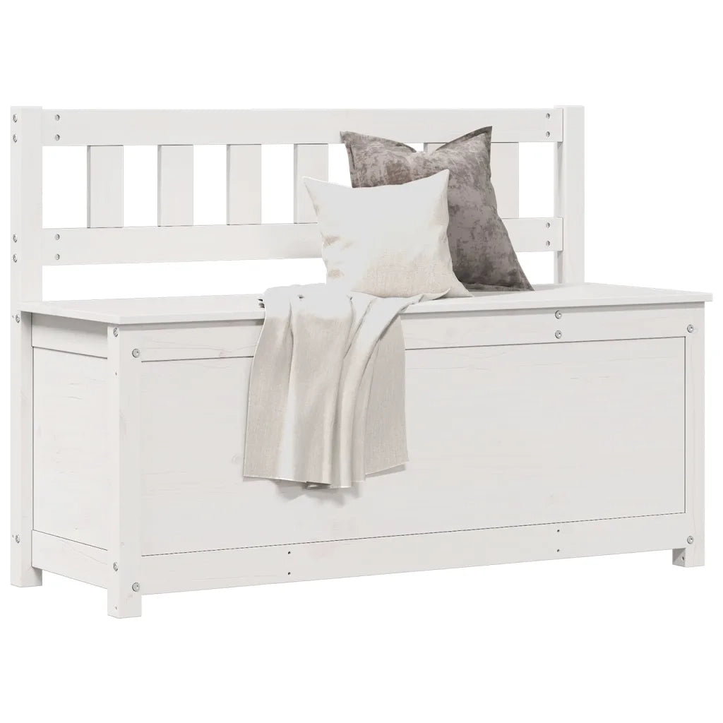 Panca-Sgabello Bianca 110x41x76,5 cm in Legno Massello di Pino