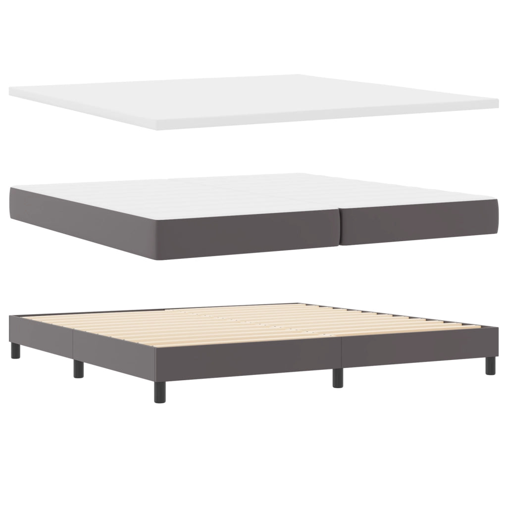 Letto a molle  con materasso Grigio 200x200 cm Similpelle