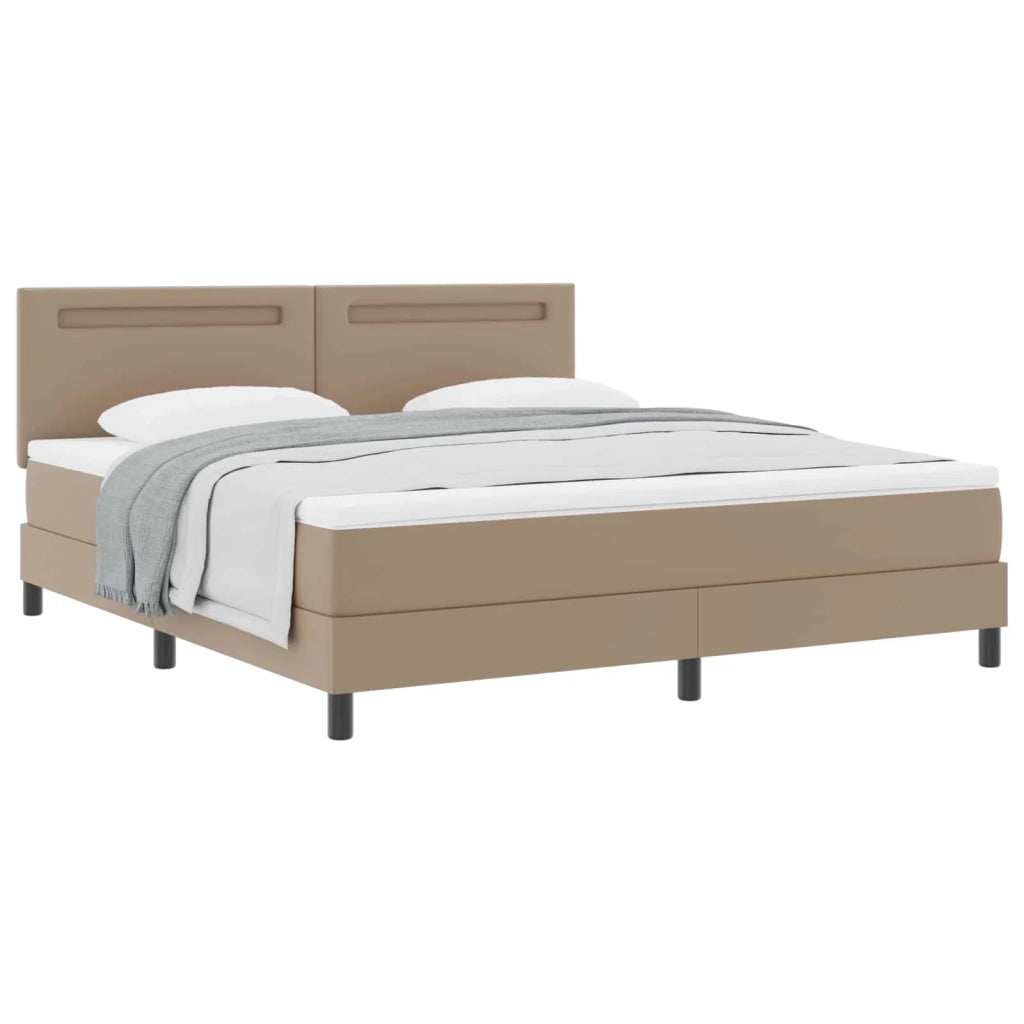 Letto a molle Cappuccino 180 x 200 cm Pelle sintetica 3339063