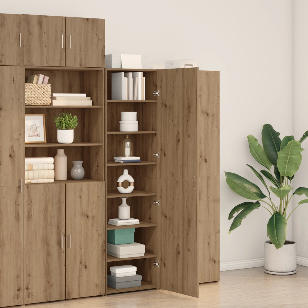 Highboard in rovere artigianale 50x42.5x185 cm in legno ingegnerizzato
