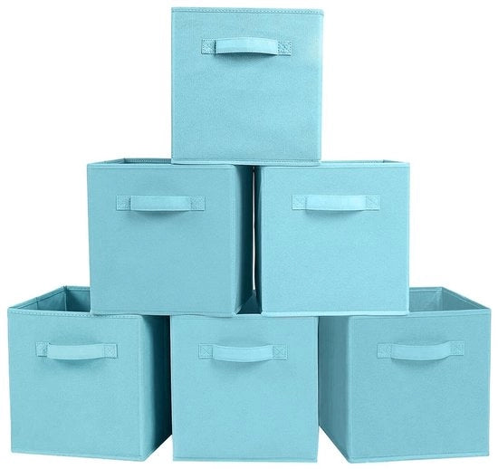 Scatola di archiviazione - 6 cassetti ripiegabili - Scatola rigida - Tessuto premium - Maniglie - Risparmio di spazio - Scatola di archiviazione compatta