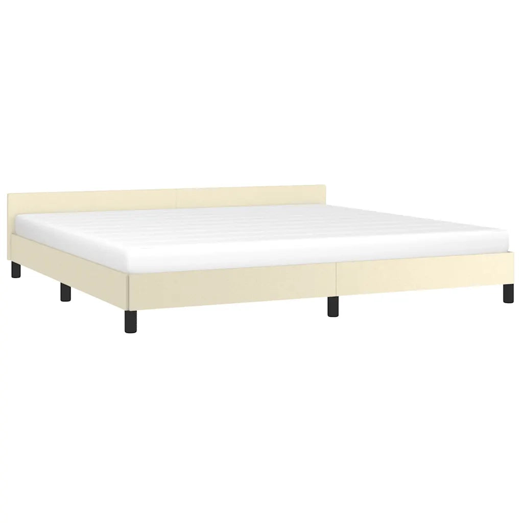 Giroletto con Testiera senza Materasso-Struttura Letto Crema 200x200 cm