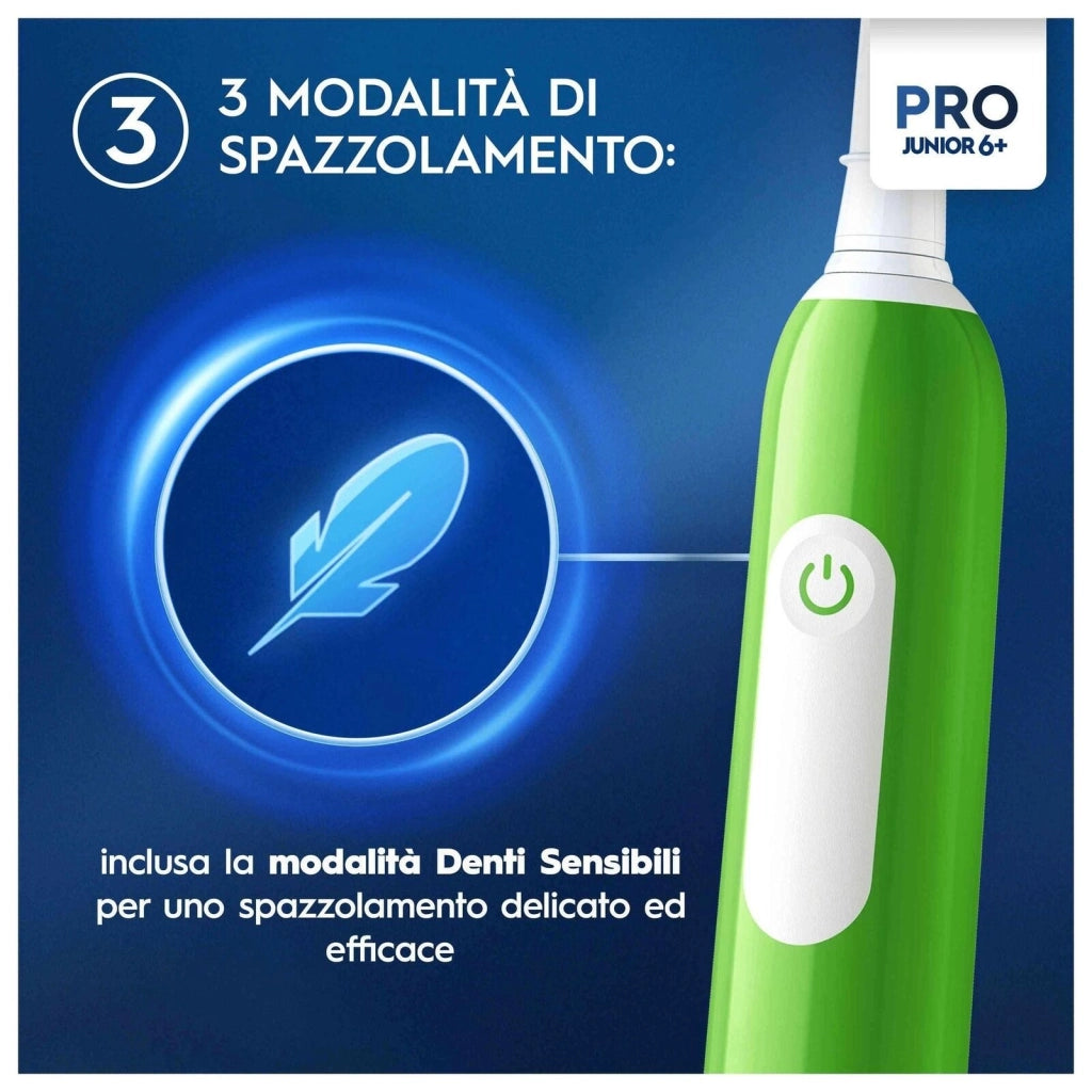 Oral-B Junior 8006540743027 spazzolino elettrico Bambino Spazzolino rotante Verde