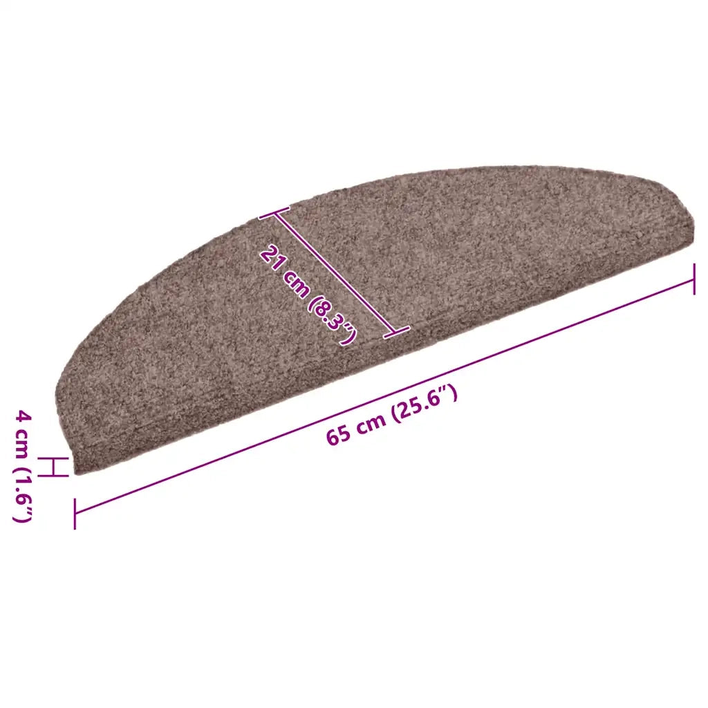 Tappetini per scale autoadesivi 5 pz | Gradini per Scale 65x21x4 cm Marrone Chiaro semicircolari grandi