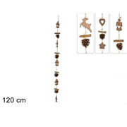 Ghirlanda con pigne e soggetti legno 120cm