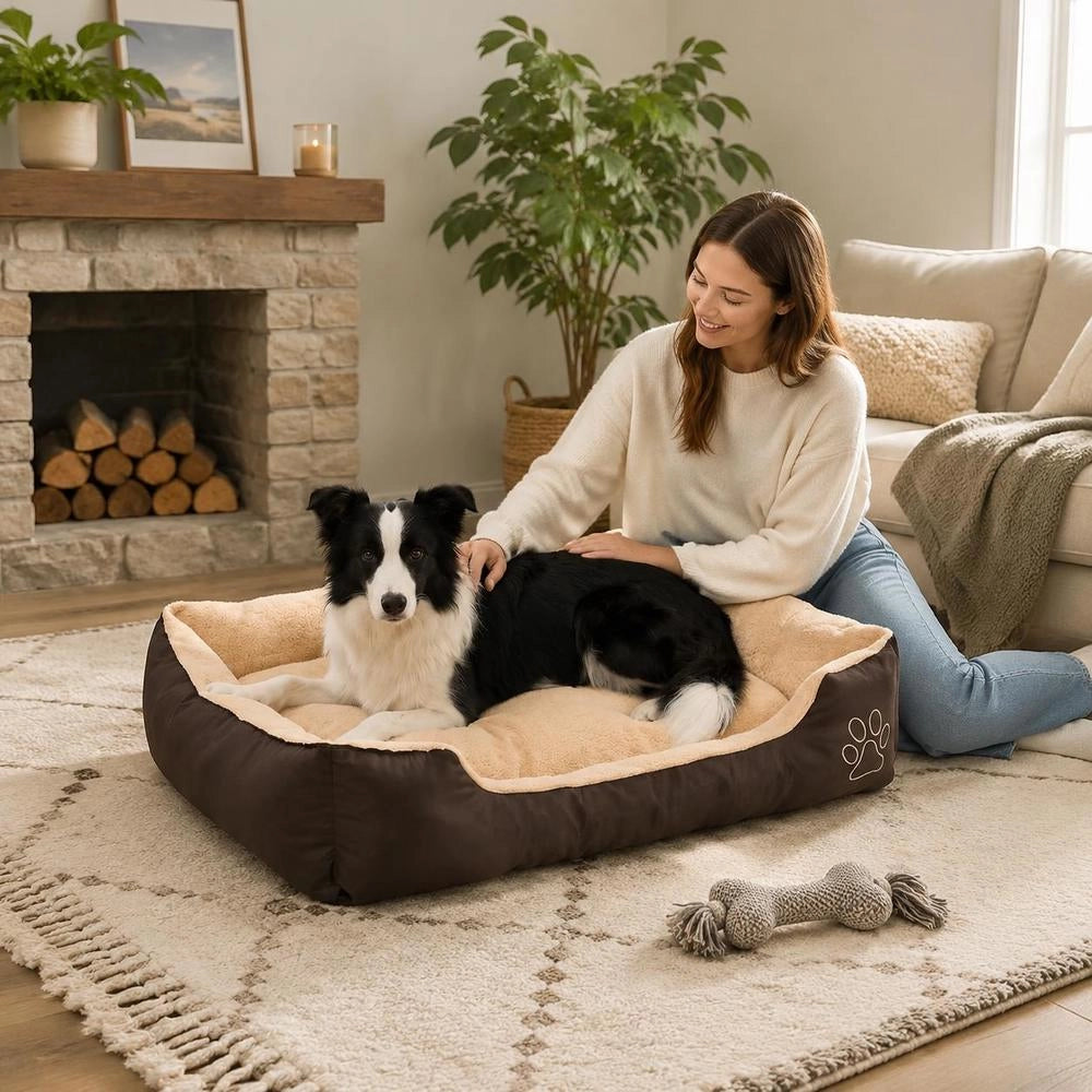 Warm Dog Bed With Padded Cushion XL