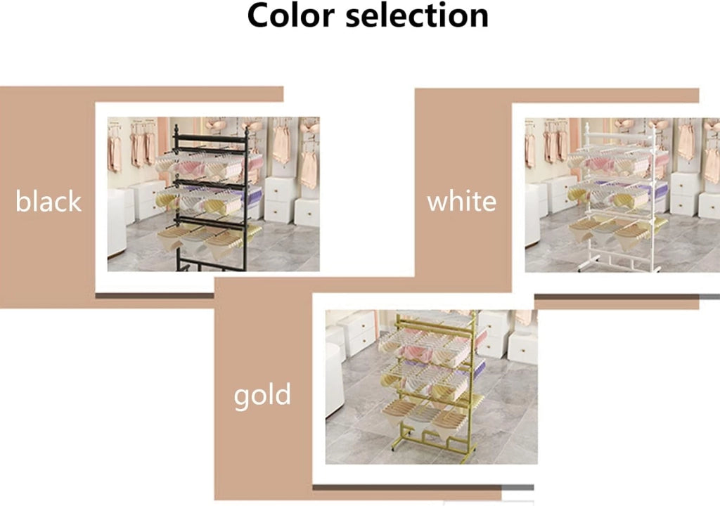 Espositore per Biancheria Intima/Reggiseni Commerciale con ripiano portaoggetti, Organizer salvaspazio per Armadio per Biancheria Intima, Calzini, Accessori, Sciarpe e Guanti, Ripiani per re