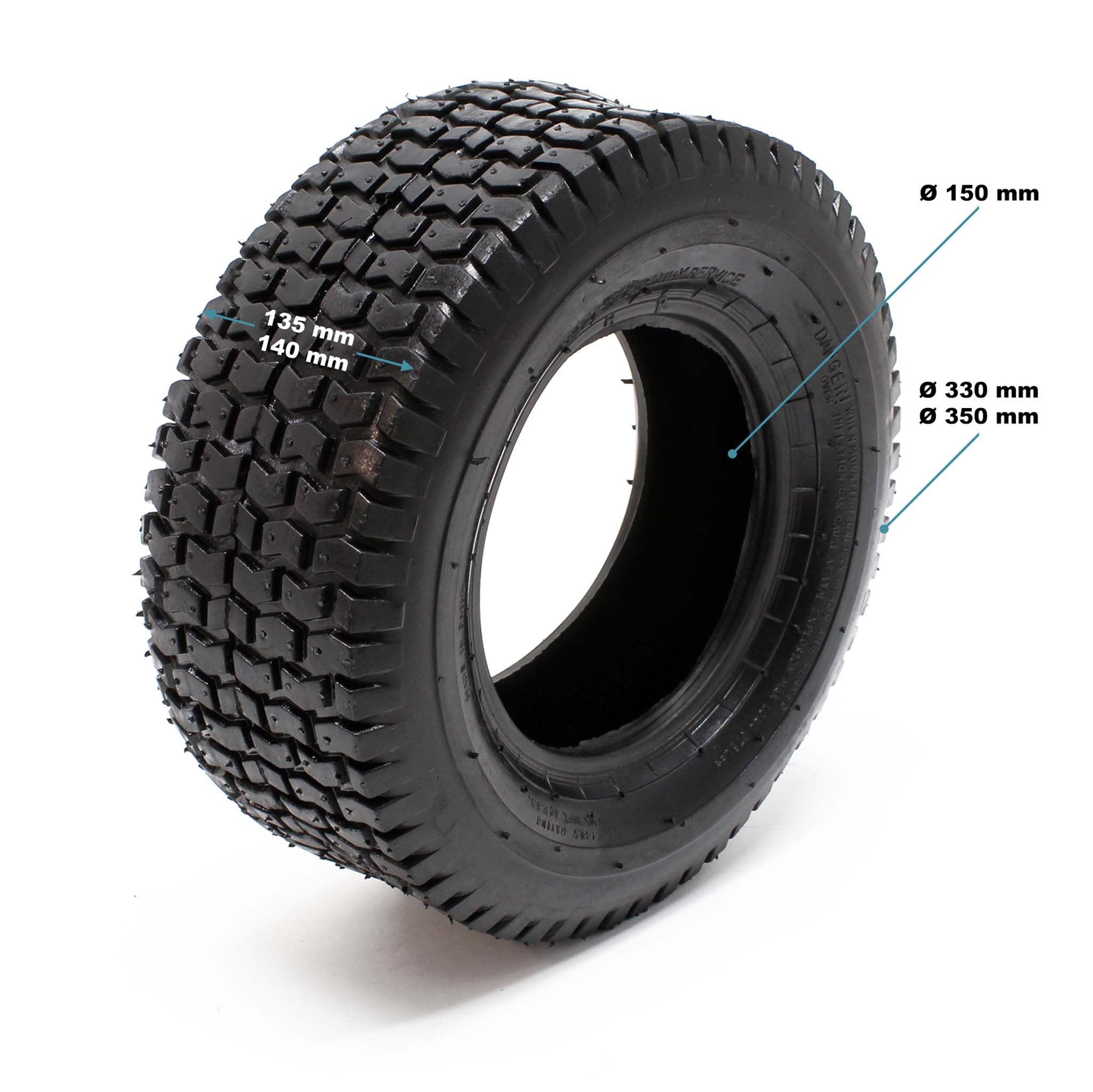 2x copertoni 2x camere d’aria per trattorini tosaerba 15x6.00-6 4PR Valvola diritta