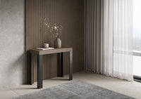 Consolle Allungabile 90-196x40x77 cm Linea Small Tortora Telaio Antracite