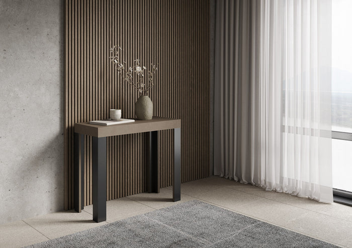 Consolle Allungabile 90-196x40x77 cm Linea Small Tortora Telaio Antracite