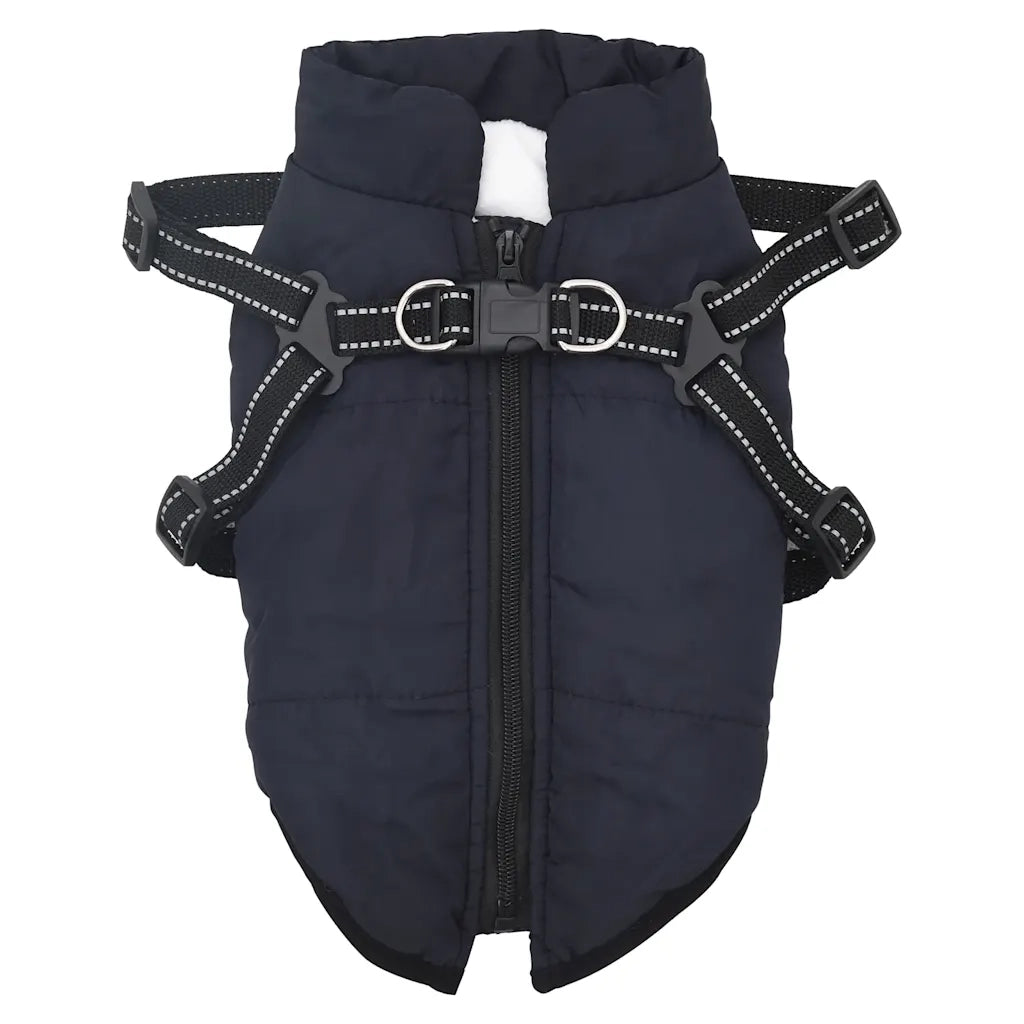 Cappotto Cani Imbracatura Impermeabile Riflettente Blu Navy L24 4019913