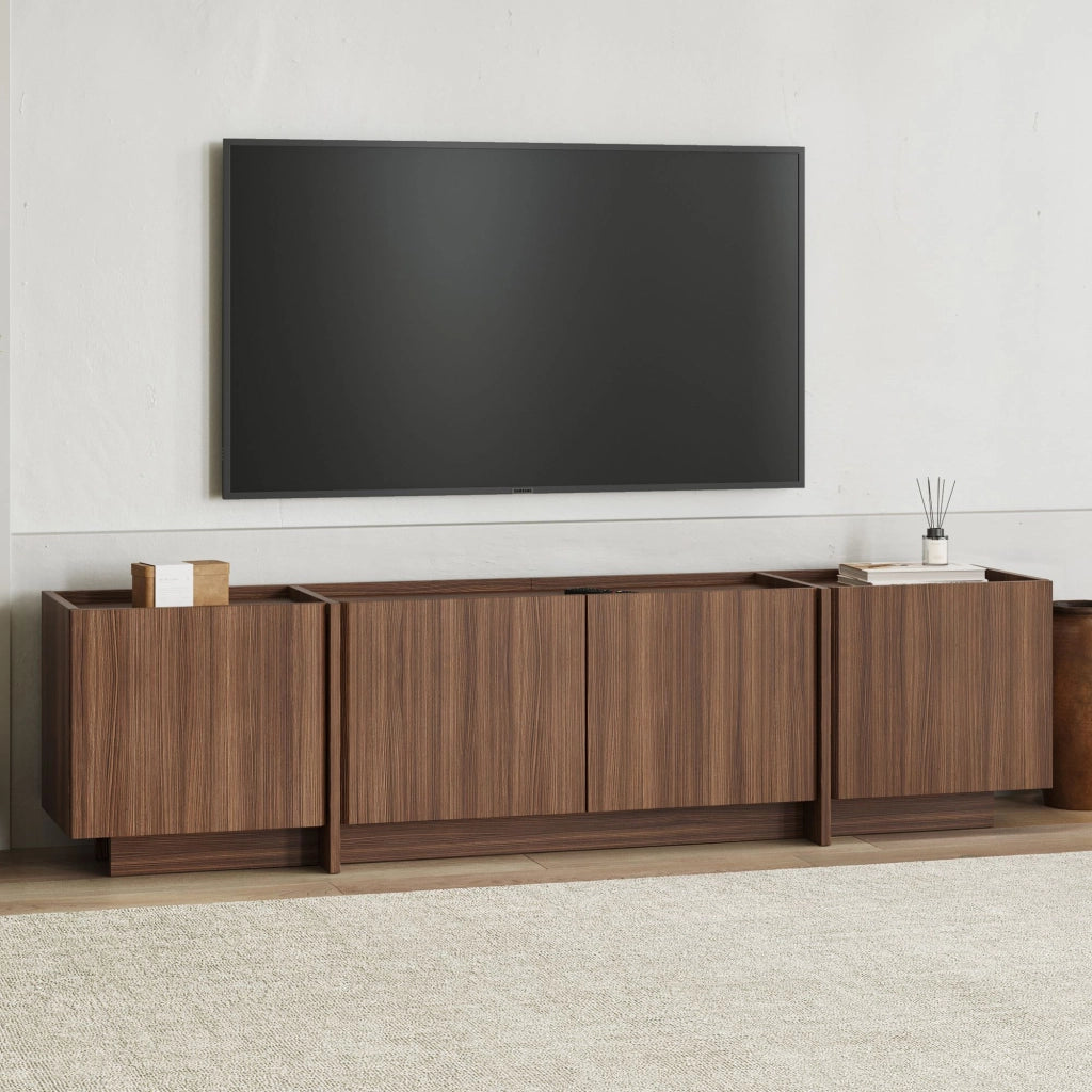 Porta TV in legno "Lowen" - 180 x 35 x 46 cm - Noce Milano