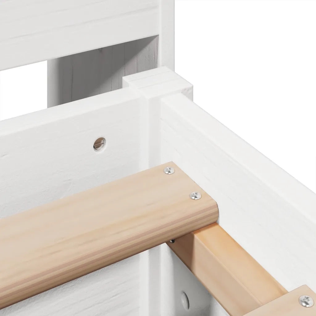 vidaXL Giroletto senza Materasso Bianco 150x200 cm Legno Massello Pino