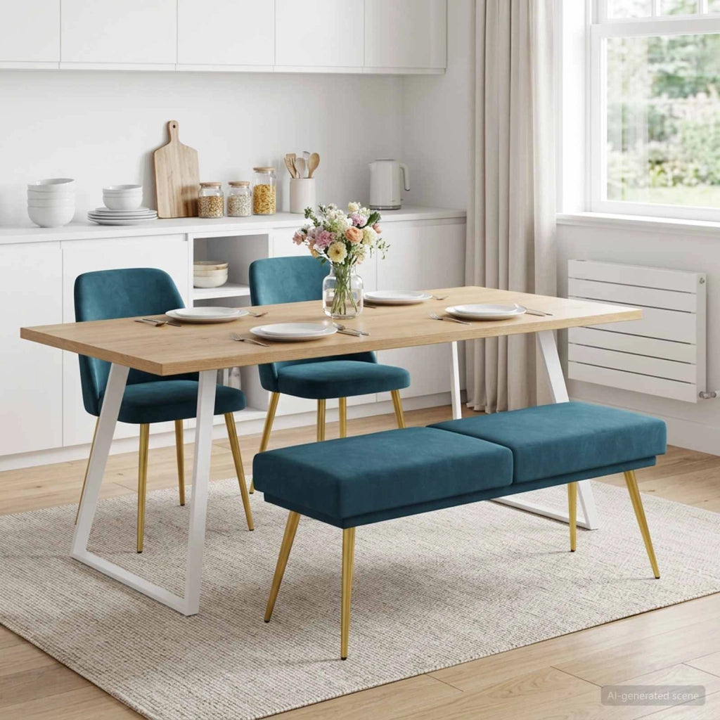 Panchina a doppio strato Blu 120 x 45 x 46 cm Velluto 42038594