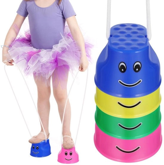 Sistema di Equilibrio in Plastica per Bambini - Design Stabile e Sicuro - Giocattolo Antiscivolo - Ripiegabile e Stivabile - 4 Pezzi - Attivatore di Movimento - Equilibristi per Bambini
