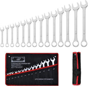 Set di Chiavi a Molla Piana 14 pezzi - Set di Chiavi a Molla a Gabbia 8-24 mm Misto - Acciaio Vanadio Cromo - Borsa a Rotolo Inclusa