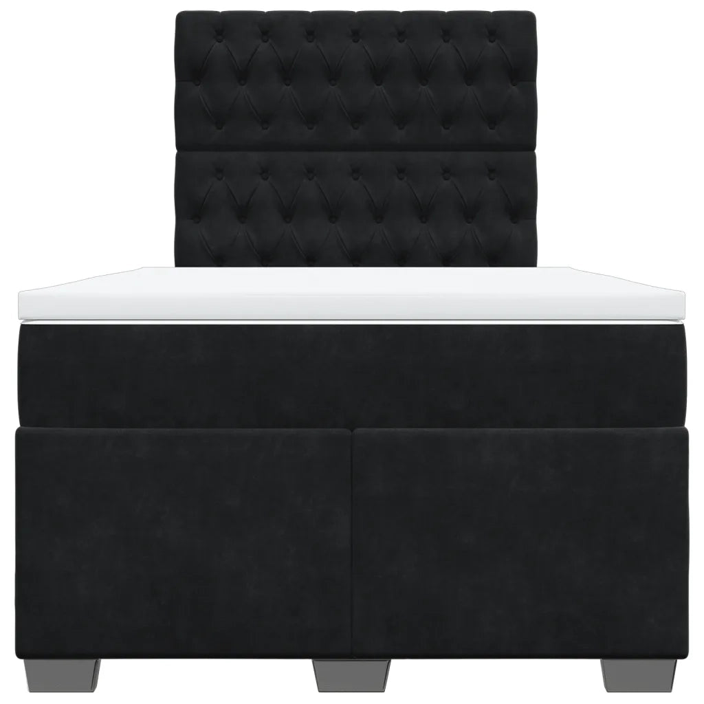 Giroletto a Molle con Materasso Nero 120x190 cm in Velluto 3290866