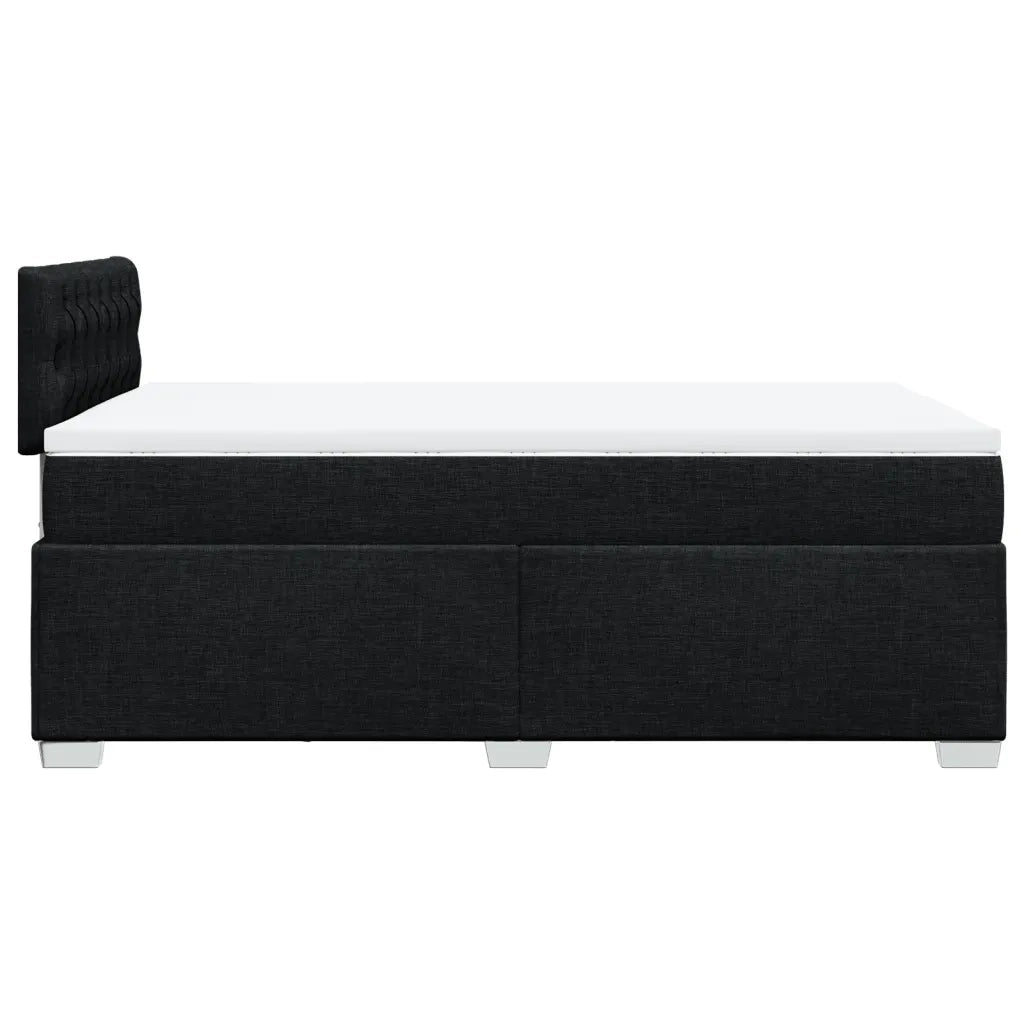 Giroletto a Molle con Materasso Nero 120x200 cm in Tessuto