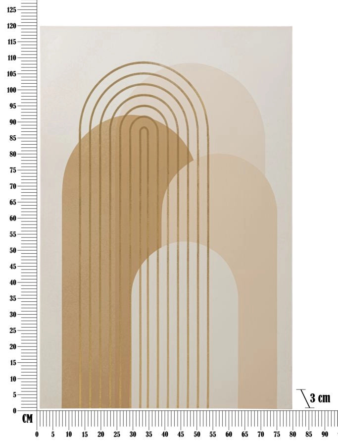 Quadro moderno, stampa dipinta oro 80x3x120cm Shine B
