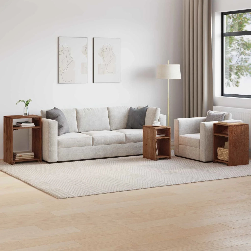 Tavolo Accent 3 pz Marrone Legno di Mogano Massello CFW2610987