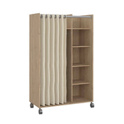Guardaroba grande Alfango, Mobile camera da letto, Cabina armadio portabiti, Armadio appendiabiti, 100x48 h160 cm, Rovere e Beige