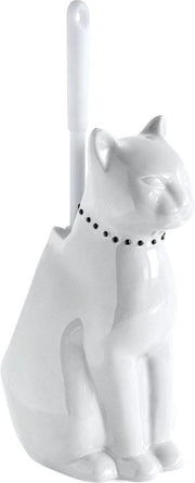 Sostegno per spazzola da bagno ceramica gatto bianco animali accessori da bagno
