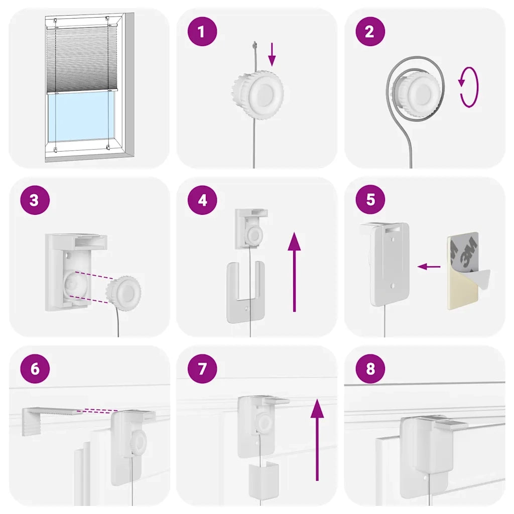 Tenda Plissettata Bianca 75x200 cm Larghezza Tessuto 74,4 cm 4015512