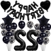 Decorazione di compleanno 22 anni uomo pallone di carta nera drappo di felicitazioni confetti palloni uomo 22 anni