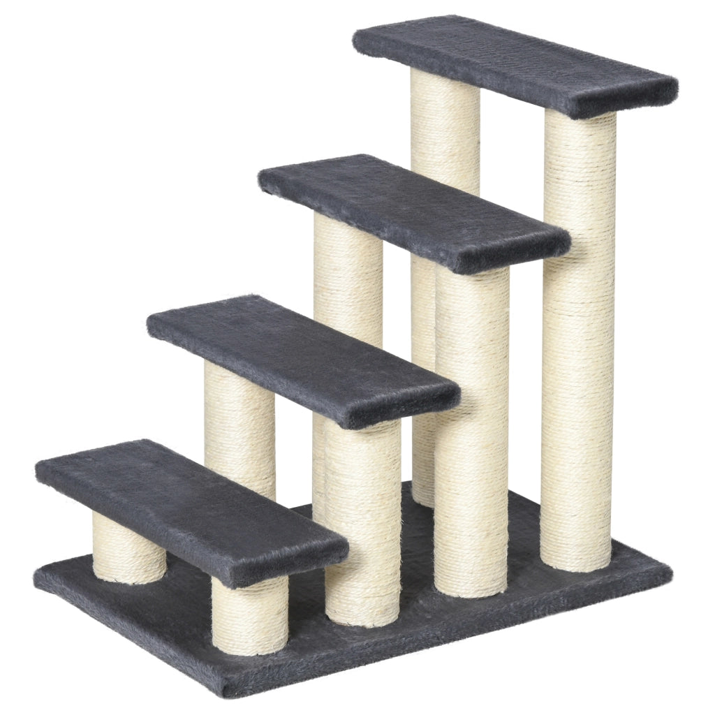 Scala per Gatti e Cani con Rivestimento Morbido ¨C zephmum ¨C 60x42x61 cm Grigio