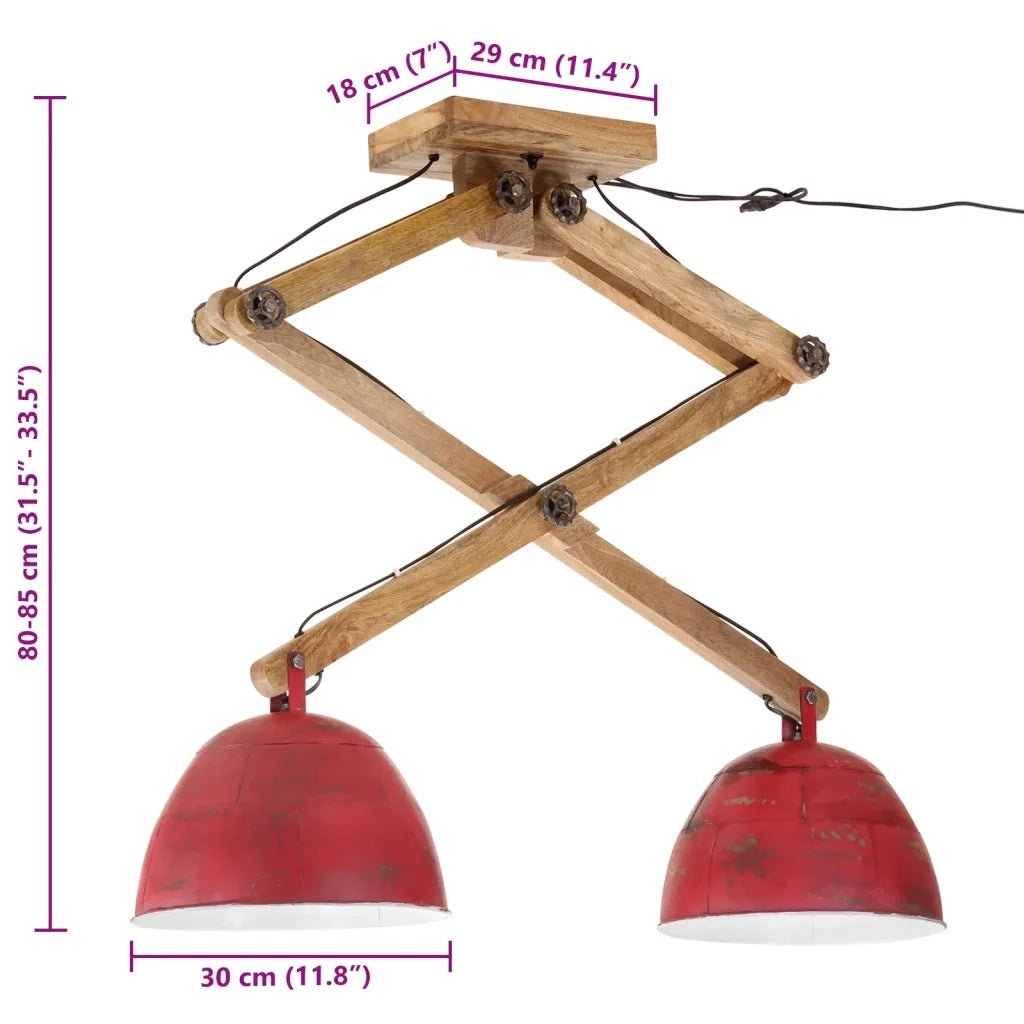 Lampada da Soffitto 25 W Rosso Anticato 29x18x85 cm E27 371934