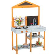 Cucina Gioco Fango Legno Bambini ¨C Xylo ¨C Outdoor con Lavabo Scaffale Blu 3-8 Anni