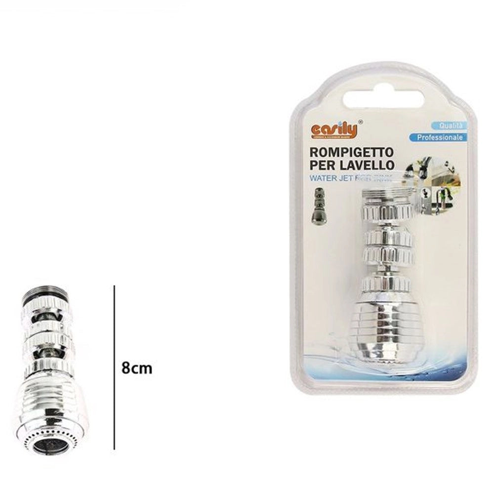 Trade Shop - Rompigetto Rubinetto Per Lavello Cucina Aeratore Cromato 8cm Filtro Snodato 87160 -