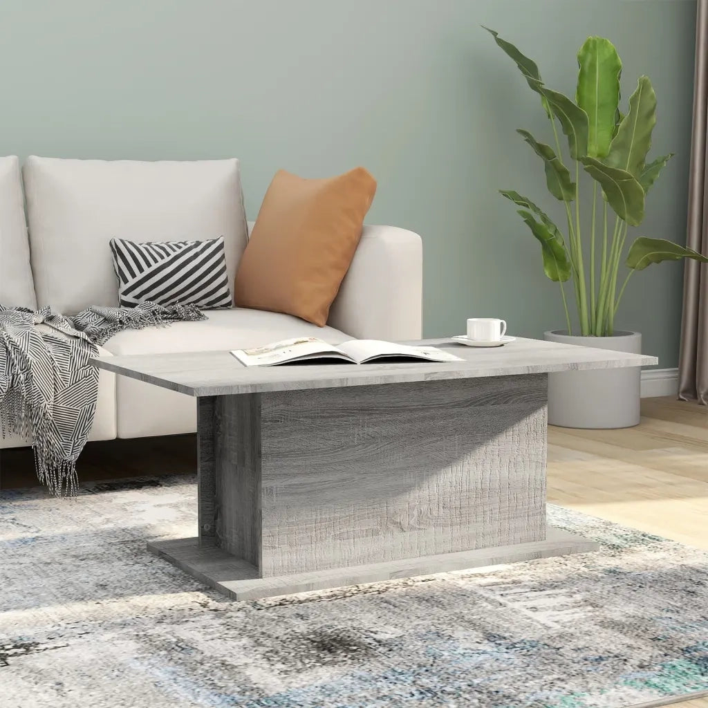 Tavolino da Salotto-Tavolino da soggiorno-Tavolo Grigio Sonoma 102x55,5x40 cm in Truciolato