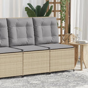 Divano Reclinabile da Giardino con Cuscini-Sofa da Giardino-Divano da esterno Beige in Polyrattan 549189