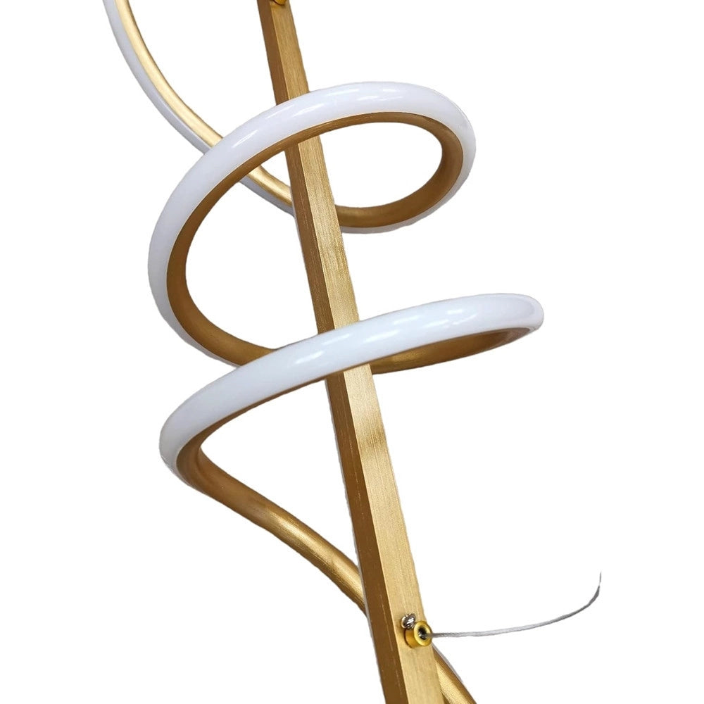 Trade Shop - Lampadario A Sospensione Led 65w Oro Spirale Ondulato Luce 6500k Vortice Orizzontale 32453 -