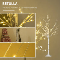 Albero di Natale 17x17x120 cm con 72 Luci LED Bianco