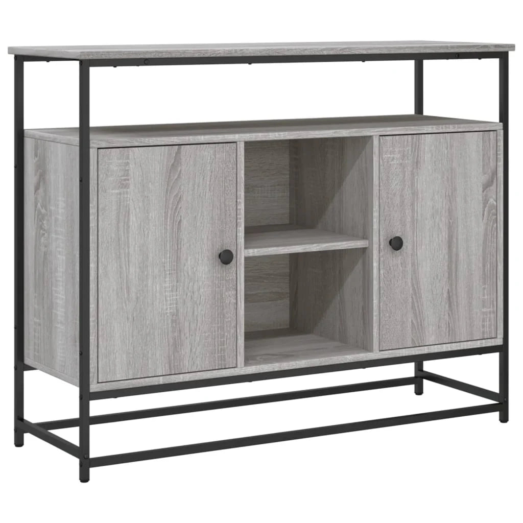 Credenza buffet cassettiera mobile contenitore organizer cucina soggiorno soggiorno Sonoma 100 x 35 x 80 cm derivati ​​del legno grigio 02_0036253