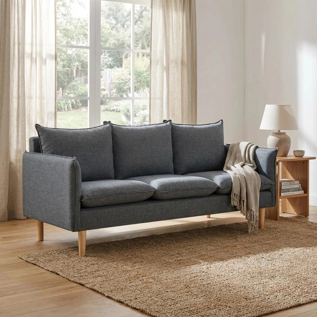 Divano 3 posti stile scandinavo in Tessuto cm 188x82x84 - LEO