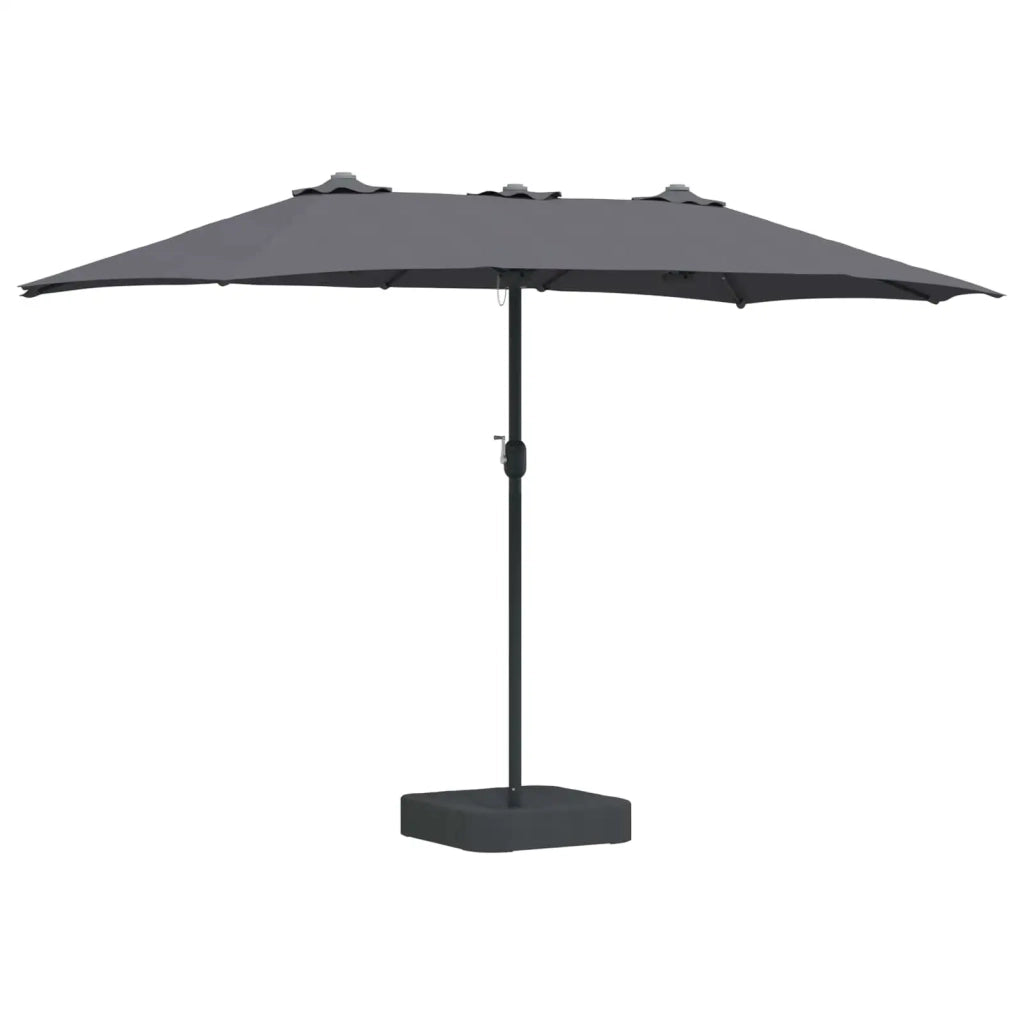 Ombrello da giardino Antracite 385 x 209 x 244 cm Poliestere 42003285