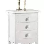 Comodino 3 cassetti laccato bianco opaco 43x32x64 (1306) - Mobili 2G