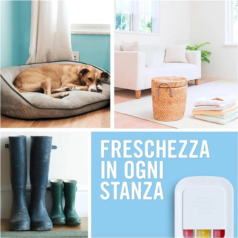 AMBI PUR 3VOLUTION PROFUMATORE 1 DIFFUSORE ELETTRICO  RICARICHE FRAGRANZA PRIMAVERILE ELIMINA ODORI FINO A 90 GIORNI