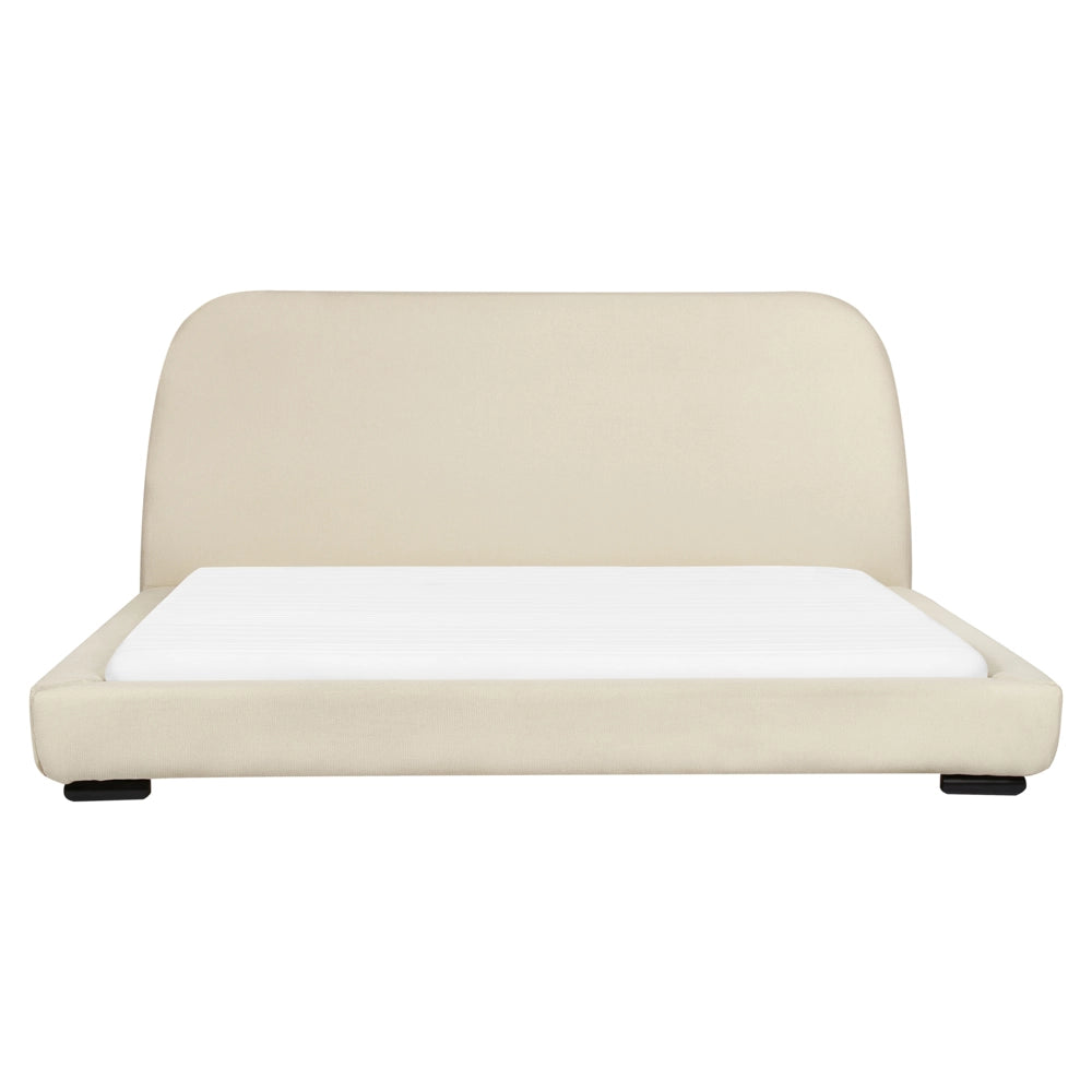 Letto a doghe in tessuto poliestere beige imbottito 180 x 200 cm Design classico tradizionale
