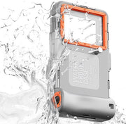 Case per smartphone impermeabile, impermeabile fino a 15 metri/50 piedi, custodia di alta qualità, inclusa cintura, adatta per smartphone iPhone e Samsung con schermo da 6,8 pollici, colore grigio + arancione.