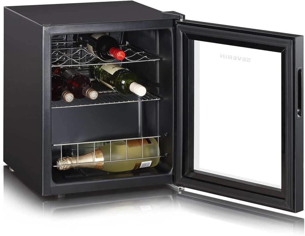 Severin ks 9889 cantinetta, capacità di 15 bottiglie da 0,75 l, temperatura regolabile 4-18°c, nera