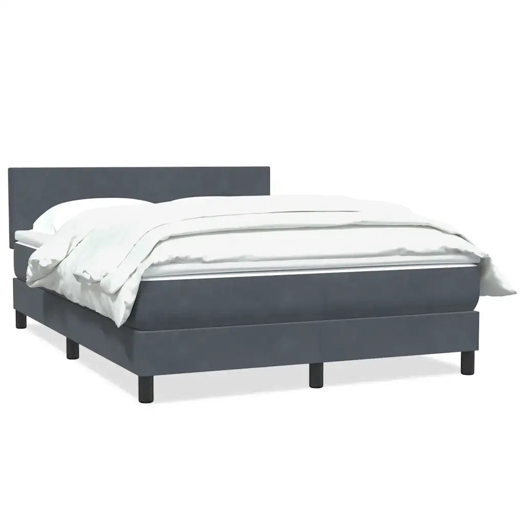 vidaXL Giroletto a Molle con Materasso Grigio Scuro 160x210 cm Velluto