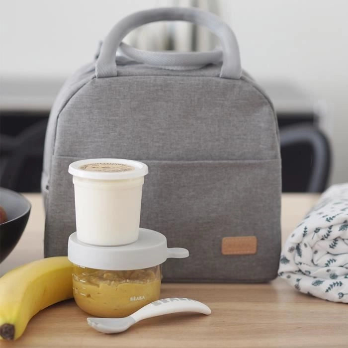 BEABA, borsa da pranzo isolata grigio erica